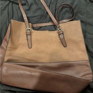 Bueno Brown Two-Tone Shoulder Tote